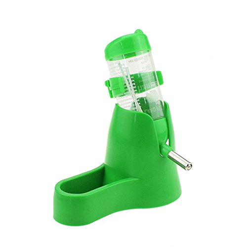 Fressnapf Mit Deckel -Hamster-Wasserflaschenhalter, 80-ml-Spender mit Basishütte, kleines Haustiernest Trockenfutter Automat (Green, One Size) von Amaone