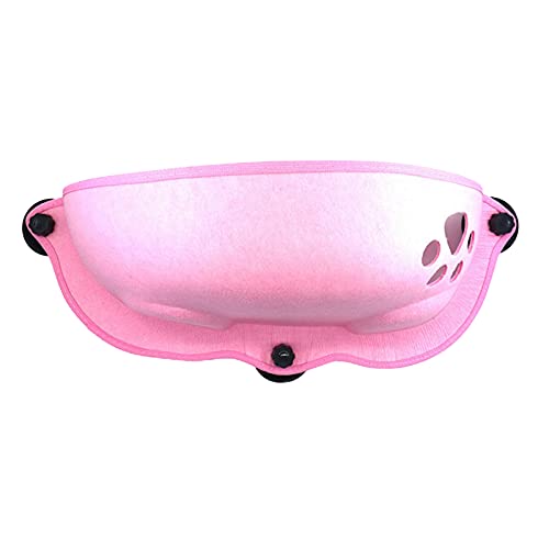 Hundebett Flauschig Waschbar Cup Tiere bequemer Saug-Katzenhängematten Sun-Soft-Mount Hängematten Fenster Tierbedarf Hundematratze für Kleine Hunde (Pink #3, One Size) von Amaone