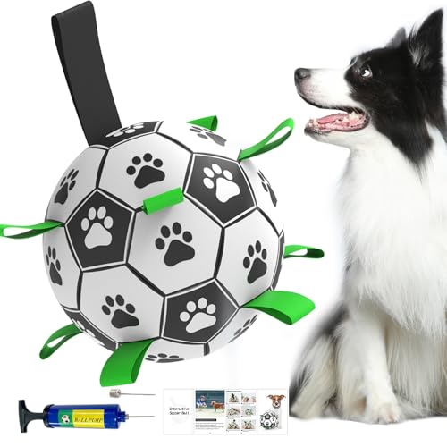Amasiver Hundespielzeugbälle, interaktives Hundespielzeug zum Tauziehen, 15,2 cm, Hunde-Fußball mit 9 Nylonbändern für drinnen und draußen, Hundespielzeug für kleine Hunde und mittelgroße Geschenke Amasiver Hundespielzeugbälle, interaktives Hundespielzeug zum Tauziehen, 15,2 cm, Hunde-Fußball mit 9 Nylonbändern für drinnen und draußen, Hundespielzeug für kleine Hunde und mittelgroße Geschenke von Amasiver