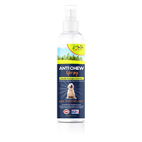 Amate Pets Anti-Kau-Spray für Hunde – Hund- und Welpen-Trainingsspray, doppelte Stärke, Bitterschmecker, kein Alkohol, geeignet für Möbel, Kleidung, Teppich, Handy-Ladegeräte, Kabel etc. von Amate Life