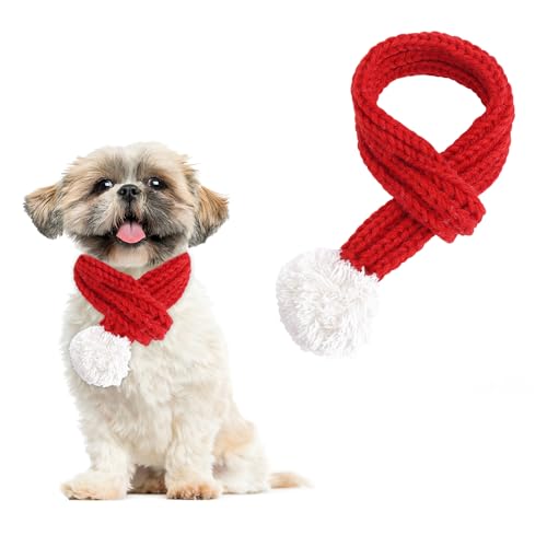 Amaxiu Christmas Dog Winter Knitted Scarf(Small) von Amaxiu