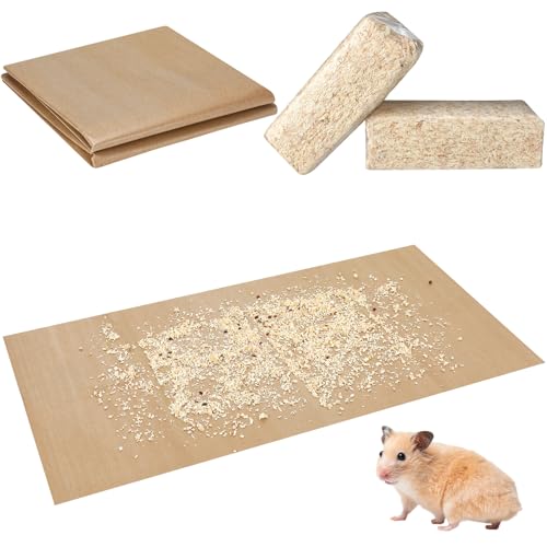 AmazingSpark 14 Stück Kleintierkäfig-Zubehör, inklusive 12 Stück 1,2 x 0,6 m Einweg-Meerschweinchen-Käfigeinlagen, 2 Stück, Haustierspäne, Bettwäsche, wasserdichte Unterseite aus Kraftpapier für AmazingSpark 14 Stück Kleintierkäfig-Zubehör, inklusive 12 Stück 1,2 x 0,6 m Einweg-Meerschweinchen-Käfigeinlagen, 2 Stück, Haustierspäne, Bettwäsche, wasserdichte Unterseite aus Kraftpapier für von AmazingSpark