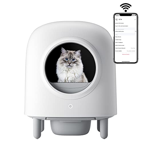 Intelligentes Toilettenhaus für Katzen, selbstreinigend, selbstreinigend, 7 Sicherheit/App-Steuerung, elektrisch, für Katzen von Amazinnov