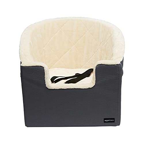 Amazon Basics Erhöhter Auto-Schalensitz für Haustiere, Klein, grau, 45,7 x 45,7 x 40,6 cm von Amazon Basics