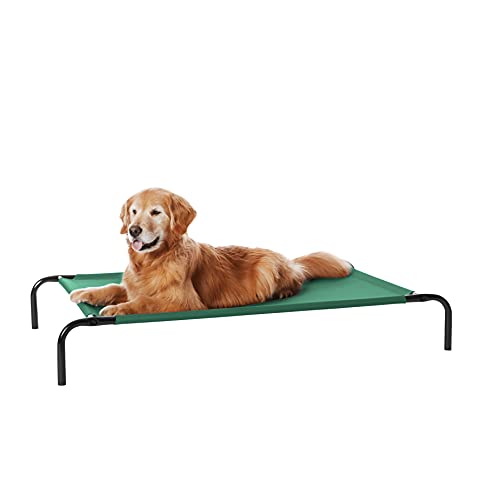 Amazon Basics Kühlendes erhöhtes Hund Haustierbett, Grün, Größe L, L 130 x B 80 x H 19 cm von Amazon Basics