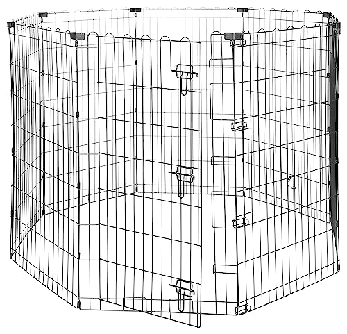 Amazon Basics Achteckig, Laufgehege für Hunde und andere Haustiere, faltbar, Metall, mit Tür,107 cm, Schwarzer Amazon Basics Achteckig, Laufgehege für Hunde und andere Haustiere, faltbar, Metall, mit Tür,107 cm, Schwarzer von Amazon Basics
