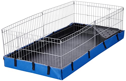 Amazon Basics Haustierkäfig Bequem mit Segeltuch-Unterteil, Meerschweinchen, Blau, L 118 x B 35 x H 60 cm von Amazon Basics