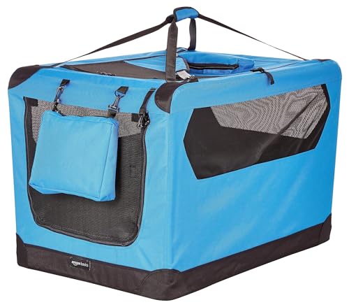 Amazon Basics - Hochwertige Haustier-Transportbox, Hund, faltbar, weich - L 91 x B 59 x H 74 cm, BLAU Amazon Basics - Hochwertige Haustier-Transportbox, Hund, faltbar, weich - L 91 x B 59 x H 74 cm, BLAU von Amazon Basics