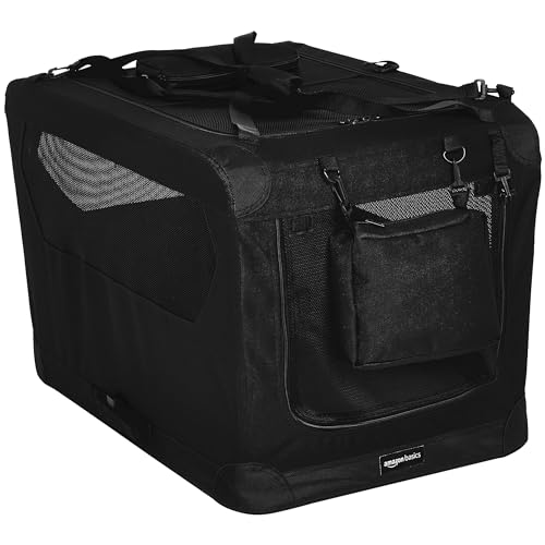 Amazon Basics - Hochwertige Haustier-Transportbox für Hund, faltbar, weich - L 76 x B 53 x H 53 cm, Schwarz Amazon Basics - Hochwertige Haustier-Transportbox für Hund, faltbar, weich - L 76 x B 53 x H 53 cm, Schwarz von Amazon Basics
