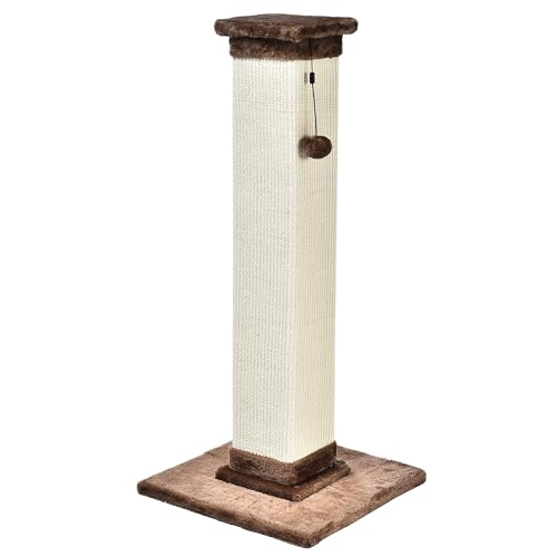 Amazon Basics Hoher Katzen-Kratzbaum, groß, hochwertig, 15.75’’ L x 15.75’’ W x 35.43’’ H, brauner Teppich Amazon Basics Hoher Katzen-Kratzbaum, groß, hochwertig, 15.75’’ L x 15.75’’ W x 35.43’’ H, brauner Teppich von Amazon Basics