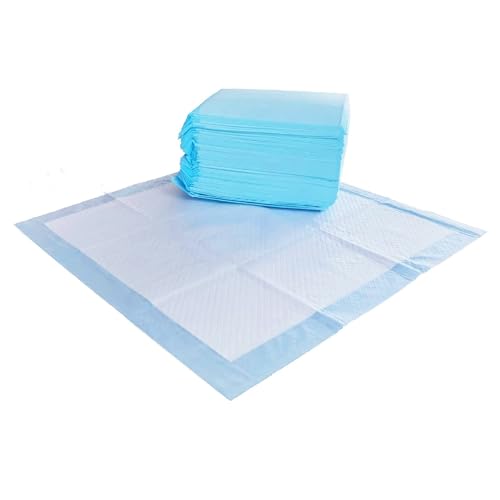 Amazon Basics Hunde-Pinkeltücher für das Töpfchentraining, auslaufsicher, parfümiert, 5-lagig, 56 x 56 cm, Normal (50Stück), Blau/Weiß Amazon Basics Hunde-Pinkeltücher für das Töpfchentraining, auslaufsicher, parfümiert, 5-lagig, 56 x 56 cm, Normal (50Stück), Blau/Weiß von Amazon Basics