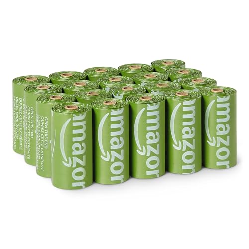 Amazon Basics Hundekotbeutel aus recyceltem Material ohne Spender, geruchsneutral, 300 Beutel (20 Packungen à 15 Beutel) von Amazon Basics