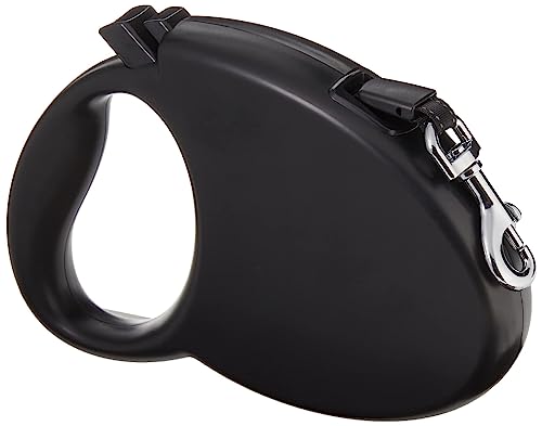 Amazon Basics Einziehbare Hundeleine, Länge 7,5 m, Größe L, Hunde bis 50 kg, Schwarz von Amazon Basics