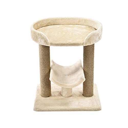 Amazon Basics Katzenbaum mit Plattform, 1 Stück, 45,7 x 35,6 x 55,9 cm, Beige von Amazon Basics