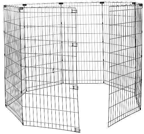 Amazon Basics Laufgehege für Hunde und andere Haustiere, faltbar, Metall, ohne Tür, 122 cm von Amazon Basics