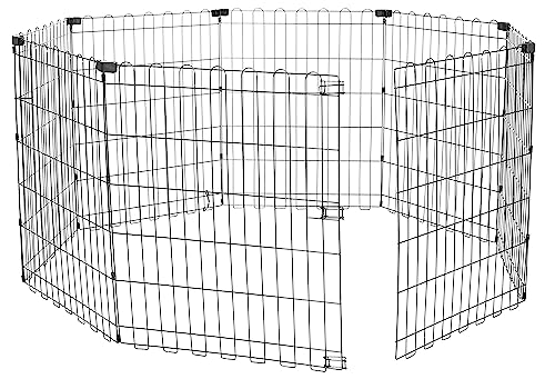 Amazon Basics Laufgehege für Hunde und andere Haustiere, faltbar, Metall, ohne Tür, 76 cm von Amazon Basics