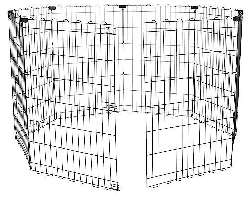 Amazon Basics Laufgehege für Hunde und andere Haustiere, faltbar, Metall, ohne Tür, 91 cm von Amazon Basics
