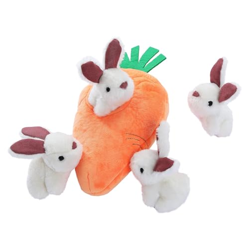 Amazon Basics Quietschendes Hundespielzeug aus Plüsch zum Verstecken Spielen, Hase und Karotte, 5er-Pack, Orange und Weiß Amazon Basics Quietschendes Hundespielzeug aus Plüsch zum Verstecken Spielen, Hase und Karotte, 5er-Pack, Orange und Weiß von Amazon Basics