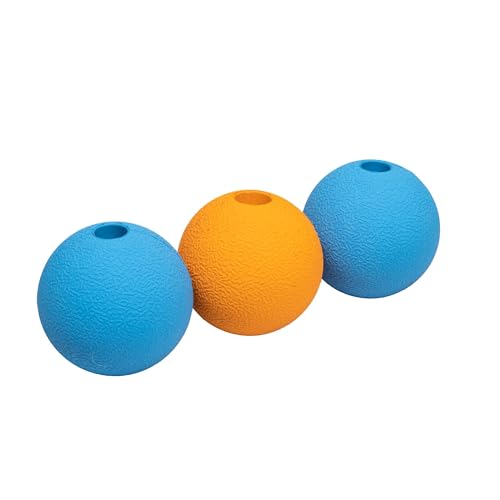 Amazon Basics Supreme Gummibälle zum Spielen für Hunde, 6.35 cm (3 Stück), Blau, Orange von Amazon Basics