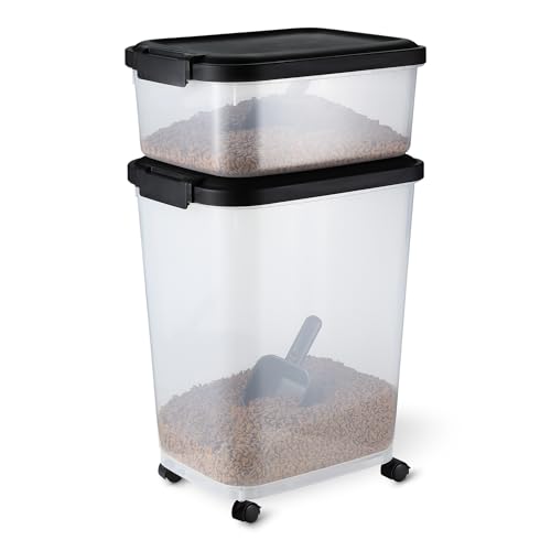 Amazon Basics Tierfutterbehälter für, 15.8 kg + 4.5 kg,Transparent und Schwarz Amazon Basics Tierfutterbehälter für, 15.8 kg + 4.5 kg,Transparent und Schwarz von Amazon Basics