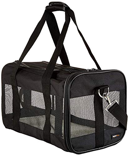 Amazon Basics AMZSC-002 Tragetasche für Hund Haustiere mit weichen Seiten, Größe M, Schwarz, 42 L x 24 W x 25 H cm von Amazon Basics