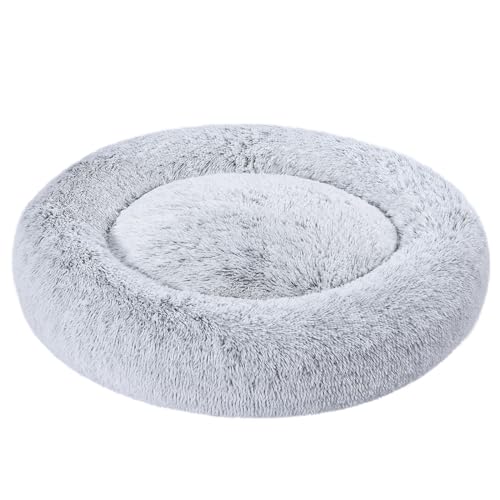 Amazon Basics Weich Haustierbett für Hund, Donut-Kissen, Kunstfell, Maschinenwaschbar, 91 cm, Grau Amazon Basics Weich Haustierbett für Hund, Donut-Kissen, Kunstfell, Maschinenwaschbar, 91 cm, Grau von Amazon Basics