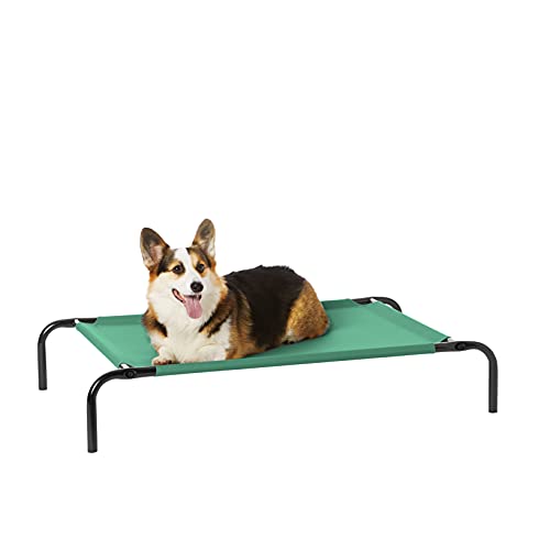 Amazon Basics Kühlendes erhöhtes Hund Haustierbett, Grün, Größe M, L 110 x B 65 x H 19 cm von Amazon Basics