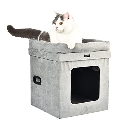 Amazon Basics Faltbares Katzenhaus, 38 x 38 x 43 cm, Grau Amazon Basics Faltbares Katzenhaus, 38 x 38 x 43 cm, Grau von Amazon Basics