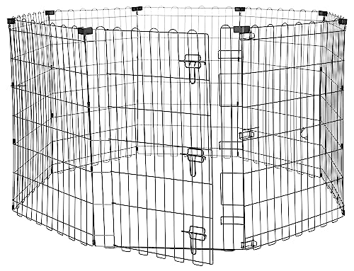 Amazon Basics Achteckig, Laufgehege für Hunde und andere Haustiere, faltbar, Metall, mit Tür, 91 cm, Schwarzer Amazon Basics Achteckig, Laufgehege für Hunde und andere Haustiere, faltbar, Metall, mit Tür, 91 cm, Schwarzer von Amazon Basics