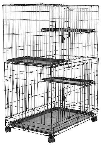 Amazon Basics Langlebig, biegsam Großer Katzenkäfig mit 3 Ebenen, Schwarz, L 91 x B 57 x H 129 cm Amazon Basics Langlebig, biegsam Großer Katzenkäfig mit 3 Ebenen, Schwarz, L 91 x B 57 x H 129 cm von Amazon Basics