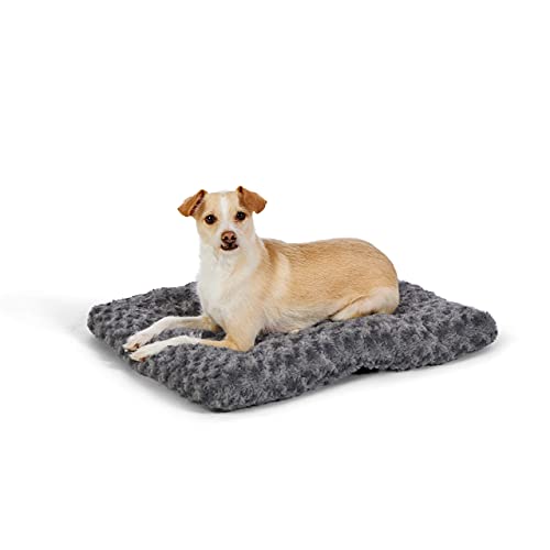 Amazon Basics Hundebett und Haustierbett für Hunde und Katzen - Waschbar und Strapazierfähig, Sehr Klein, 58 x 47 cm, Graue Wirbel von Amazon Basics