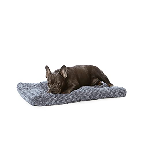 Amazon Basics Hundebett und Haustierbett für Kleine Hunde und Katzen - Waschbar und Strapazierfähig, 74 x 53 x 8 cm, Graue Wirbel von Amazon Basics