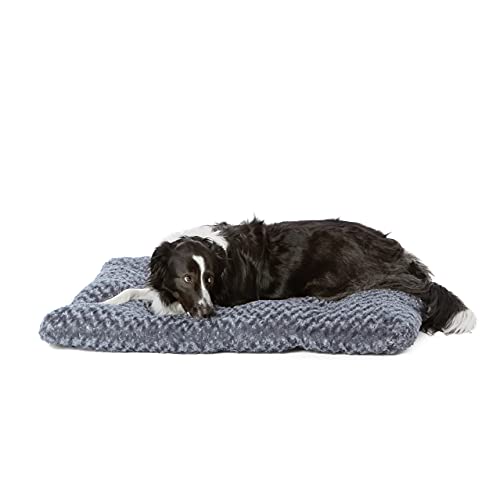 Amazon Basics Hundebett für Große Hunde - Waschbar und Strapazierfähig, 102 x 69 x 9 cm, Graue Wirbel von Amazon Basics