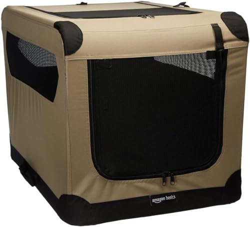 Amazon Basics Hundehütte mit 2 Türen, tragbar, weich, faltbar, weich, Größe M (76 x 54 x 54 cm), Beige Amazon Basics Hundehütte mit 2 Türen, tragbar, weich, faltbar, weich, Größe M (76 x 54 x 54 cm), Beige von Amazon Basics