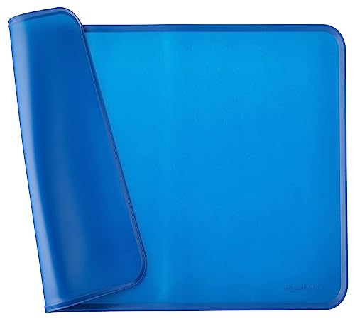 Amazon Basics - Wasserabweisende Napfunterlage aus Silikon, Unterlage für Haustierfutter, 60 x 41 cm, Blau, Einzelbett von Amazon Basics