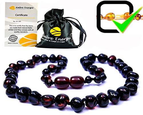 AmberJewellery Bernsteinkette, 100% Natur Bernstein, Top Qualität / Handarbeit, Sicherheitsverschluss, Unisex, Erwachsene, Formal, Besondere Anlässe, Kette von AmberJewellery