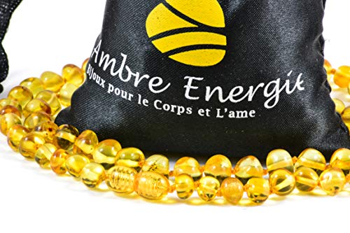 AmberJewellery Bernstein Halsketten für Erwachsene – 50 cm – Damen/Herren – handgefertigt aus zertifizierten baltischen Bernsteinperlen von AmberJewellery