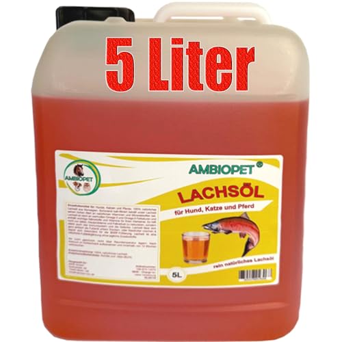 Ambiopet 5 Liter natürliches Premium Lachsöl aus Norwegen für Hund, Pferd und Katze zum BARFen mit reichhaltigen Omega 3 & 6 Fettsäuren im praktischen Dosierbehälter Ambiopet 5 Liter natürliches Premium Lachsöl aus Norwegen für Hund, Pferd und Katze zum BARFen mit reichhaltigen Omega 3 & 6 Fettsäuren im praktischen Dosierbehälter von Ambiopet