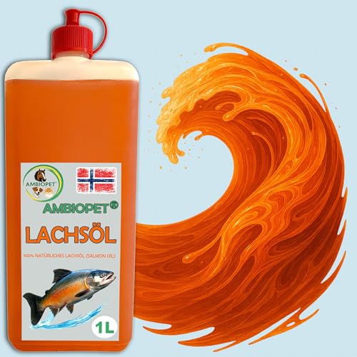 Ambiopet Premium Lachsöl 1L (SF) Fisch-Öl für Hund Pferd Katze Barf Omega 3 & 6 Lachs von Ambiopet