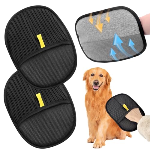 Ambolio Haarbürstenhandschuhe für Hunde & Katzen, 2 Stück Pet Hair Remover Glove,Fell Magnet Handschuh, Wiederverwendbare Handschuhe zur Tierhaarentfernung, zum Waschen, Hair Removal, Fellpflege von Ambolio