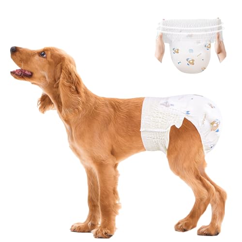 Ambreview Hundewindeln für Damen, Einweg-Hundewindeln für Hündinnen, ultra-saugfähig und auslaufsicher, dehnbare Windeln für Hunde in Hitze/ältere Menschen/Behinderte, Größe L, 10 Stück Ambreview Hundewindeln für Damen, Einweg-Hundewindeln für Hündinnen, ultra-saugfähig und auslaufsicher, dehnbare Windeln für Hunde in Hitze/ältere Menschen/Behinderte, Größe L, 10 Stück von Ambreview