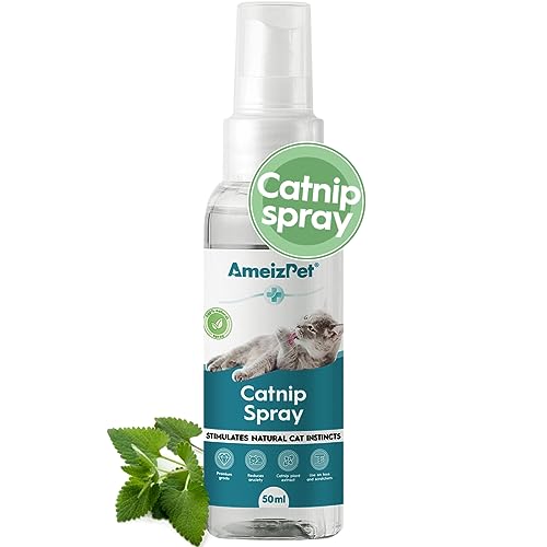 AmeizPet Katzenminze-Spray für Katzen, Katzenkratzspray-Nebel, Transparentes Verhaltensspray für Katzen und Kätzchen, 50 ml (1.69 Oz) von AmeizPet