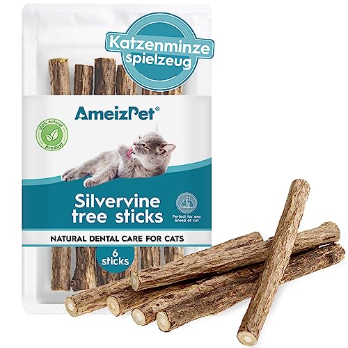 AmeizPet Katzenminze für Katzen, Katzenminze Spielzeug Natürlich Kauknochen Zahnpflege Katzen - Kauspielzeug Katze, Katzenminz Matatabi Katzensticks 6 Pcs AmeizPet Katzenminze für Katzen, Katzenminze Spielzeug Natürlich Kauknochen Zahnpflege Katzen - Kauspielzeug Katze, Katzenminz Matatabi Katzensticks 6 Pcs von AmeizPet