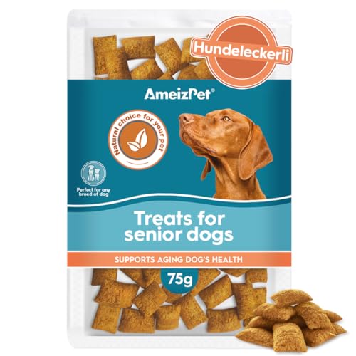 AmeizPet Trockenfutter Leckere Hundekekse, Ergänzungsmittel für ältere Hunde, Haustier-Haut- und Fell-Kau-Snacks für Senioren zur Förderung der Langlebigkeit 75g (2.6 oz) von AmeizPet