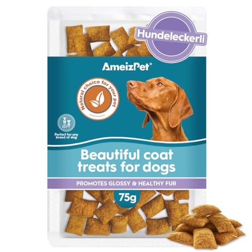 AmeizPet Trockenfutter Leckere Hundekekse, Haut- und Fellpflegeergänzungsmittel für Hunde, Haustier-Haut- und Fell-Snacks für Welpen und ältere Hunde 75g (2.6 oz) von AmeizPet