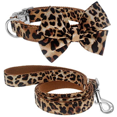 Hundehalsband mit Schleife, Baumwolle und Gurtband, abnehmbare Fliege, verstellbare Hundehalsbänder und Leine für kleine, mittelgroße und große Hunde Hundehalsband mit Schleife, Baumwolle und Gurtband, abnehmbare Fliege, verstellbare Hundehalsbänder und Leine für kleine, mittelgroße und große Hunde von Ameolela