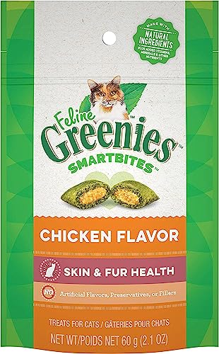Feline Greenies Smartbites Healthy Skin & Fur Chicken Flavor 2.1oz - Pack of 9 von Greenies