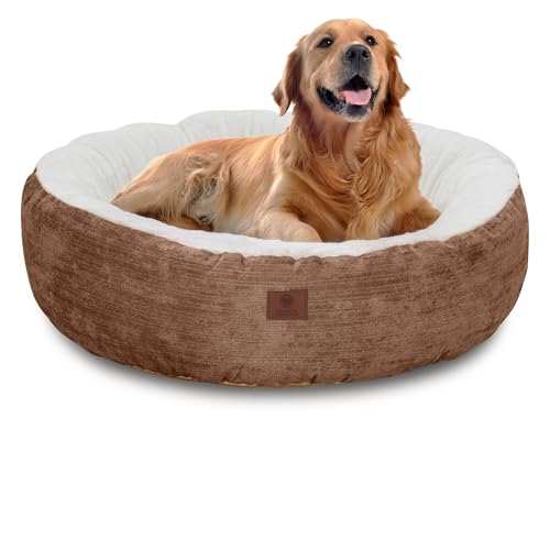 American Kennel Club 63,5 cm großes rundes Haustierbett aus Mason Stoff – Stilvolles, waschbares Hundebett mit Rutschfester Unterseite, Plüsch-Schlaffläche – für Katzen, mittelgroße Rassen American Kennel Club 63,5 cm großes rundes Haustierbett aus Mason Stoff – Stilvolles, waschbares Hundebett mit Rutschfester Unterseite, Plüsch-Schlaffläche – für Katzen, mittelgroße Rassen von American Kennel Club
