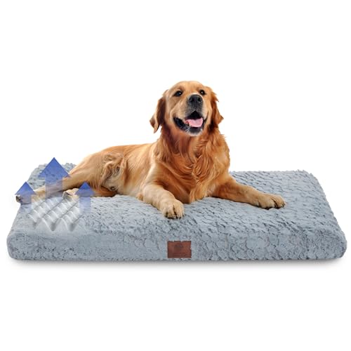 American Kennel Club Orthopädische Hundebox-Matte aus Memory-Schaum, Eierkisten-Schaumstoffkissen, waschbarer Bezug, rutschfeste Unterseite, lindert Gelenkschmerzen, atmungsaktiv, langlebig, 42 x 27 von American Kennel Club