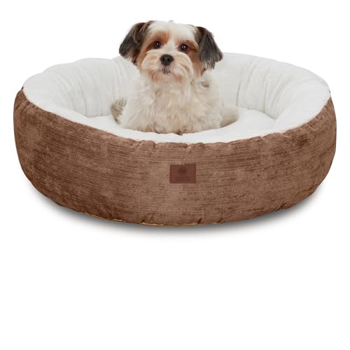 American Kennel Club Rundes Haustierbett aus Mason-Stoff, 58,4 cm, stilvolles waschbares Hundebett mit Rutschfester Unterseite, Plüsch-Schlaffläche, für Katzen, kleine Rassen American Kennel Club Rundes Haustierbett aus Mason-Stoff, 58,4 cm, stilvolles waschbares Hundebett mit Rutschfester Unterseite, Plüsch-Schlaffläche, für Katzen, kleine Rassen von American Kennel Club